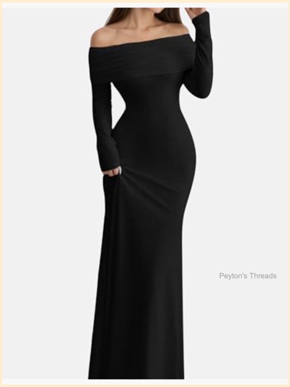 Ribbed Knit Bodycon Maxi Dress Off Shoulder Twist Back Cutout Fishtail Hem - Picture 6 of 6